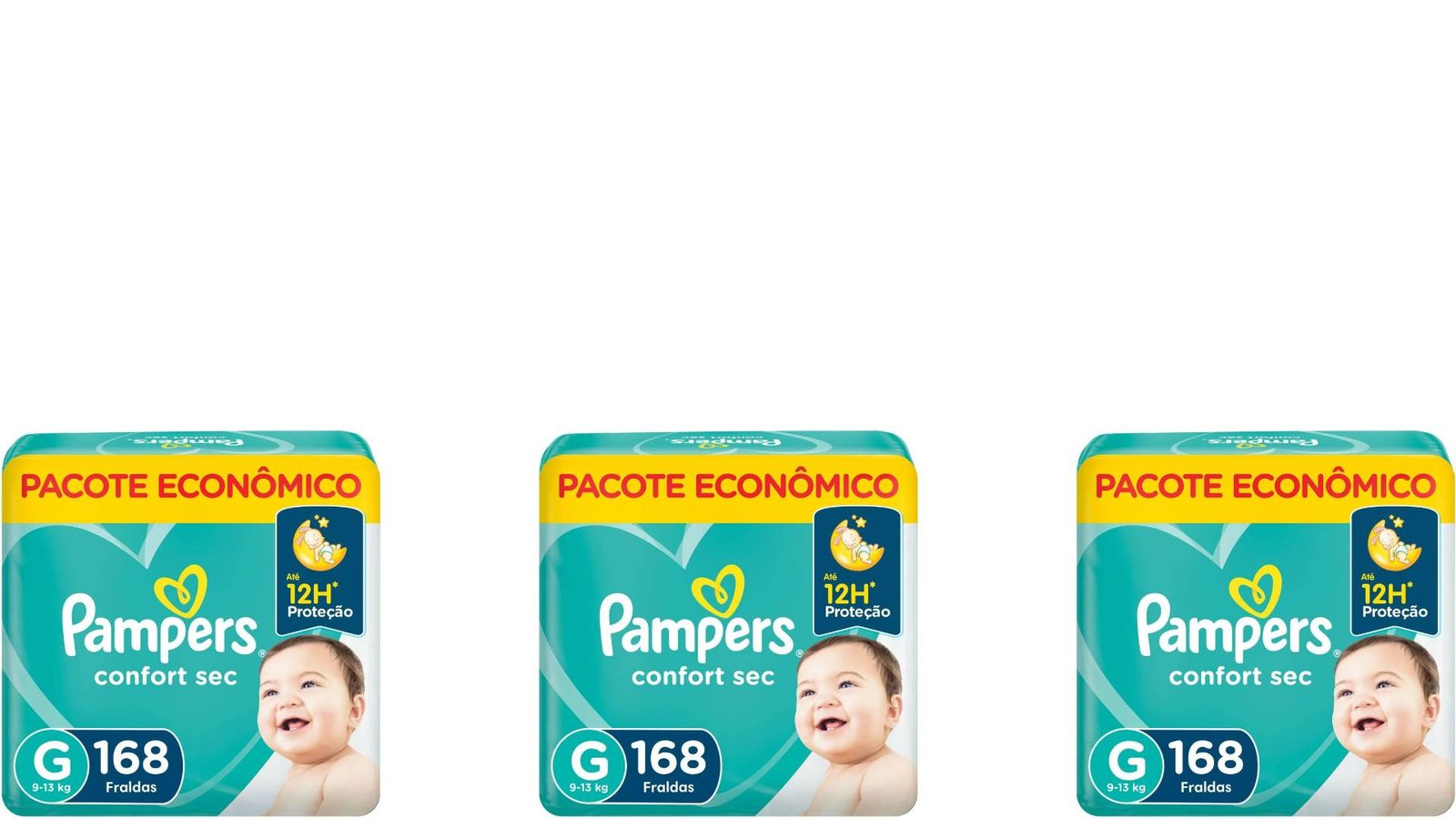 Fraldas Pampers Confort Sec G 168 Unidades