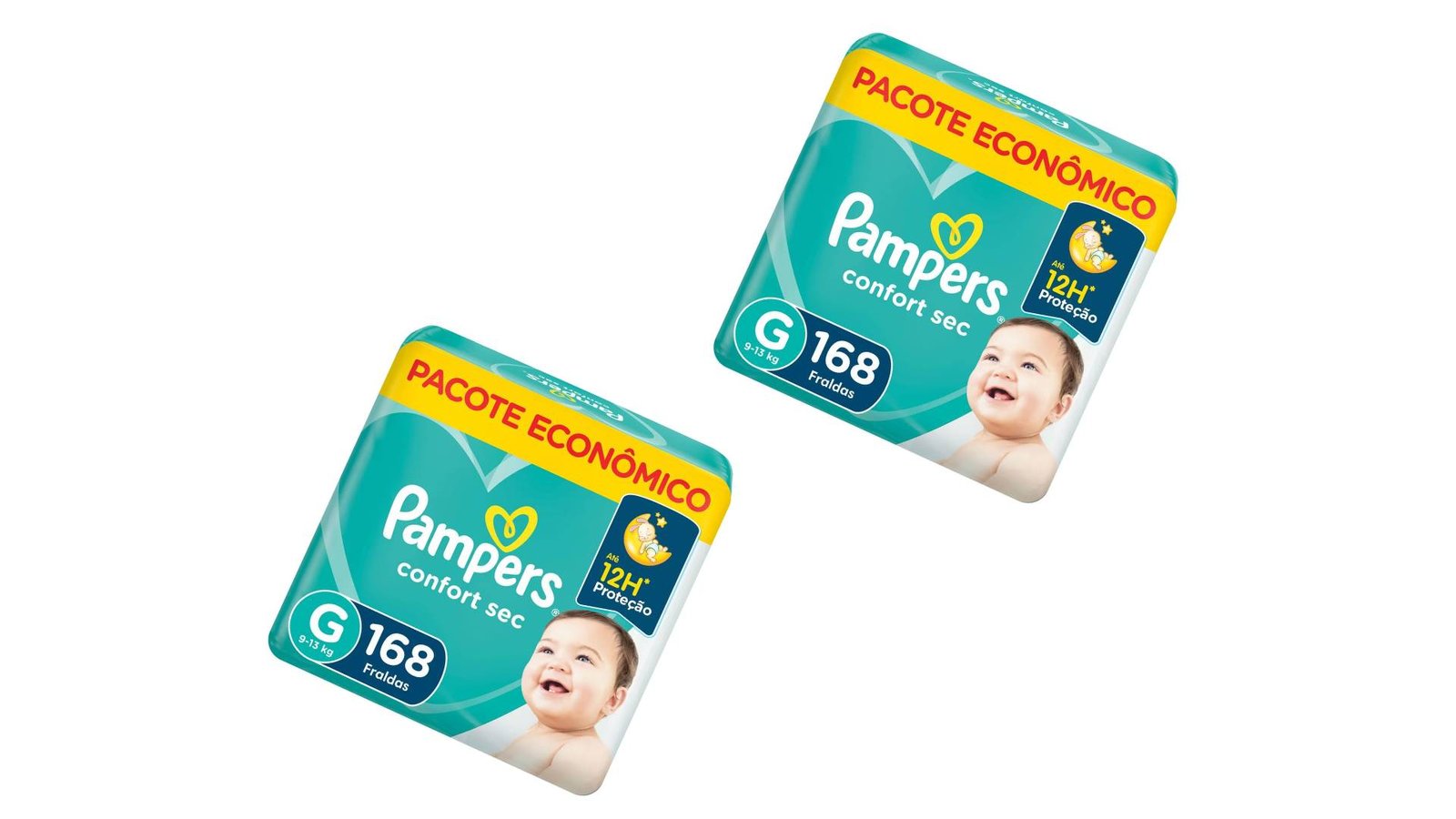 Fraldas Pampers Confort Sec G 168 Unidades